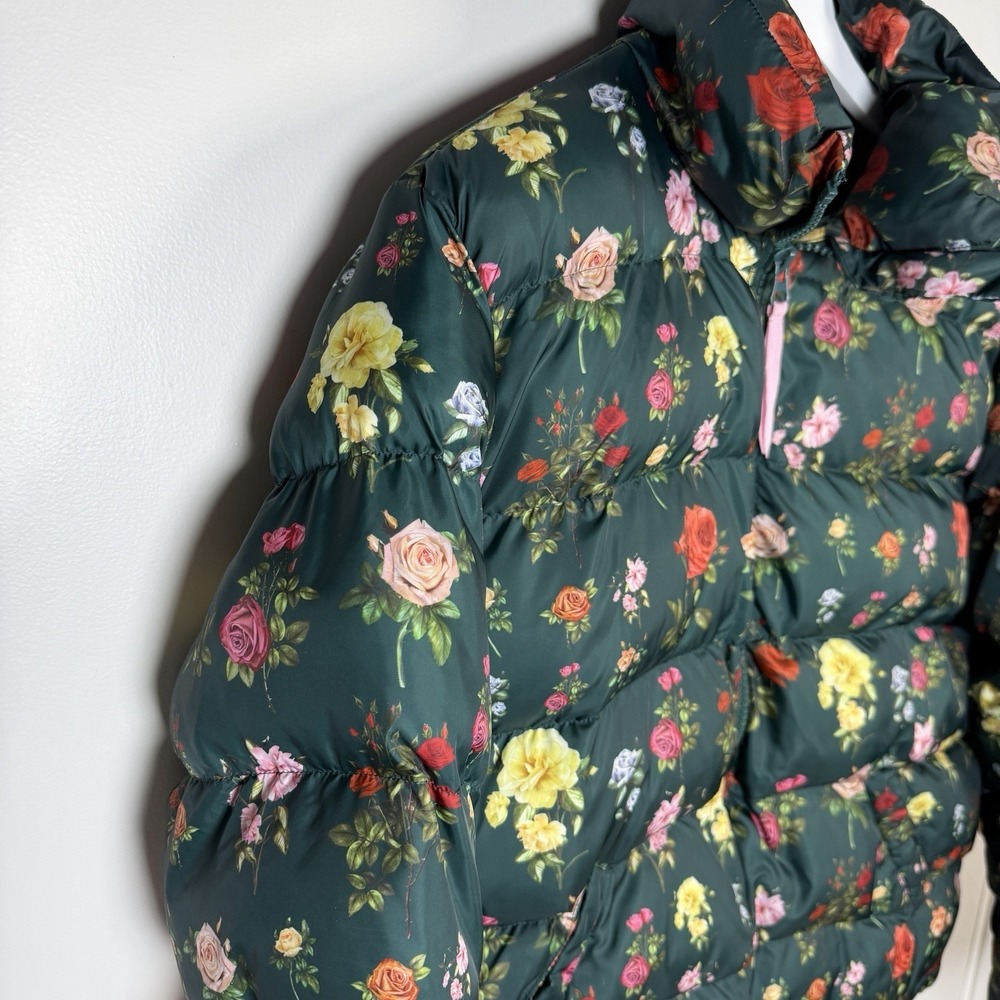 Anthropologie Nuuly Rachel Antonoff Jemma Rose Floral Puffer Zip Up Jacket Med - Picture 6 of 12